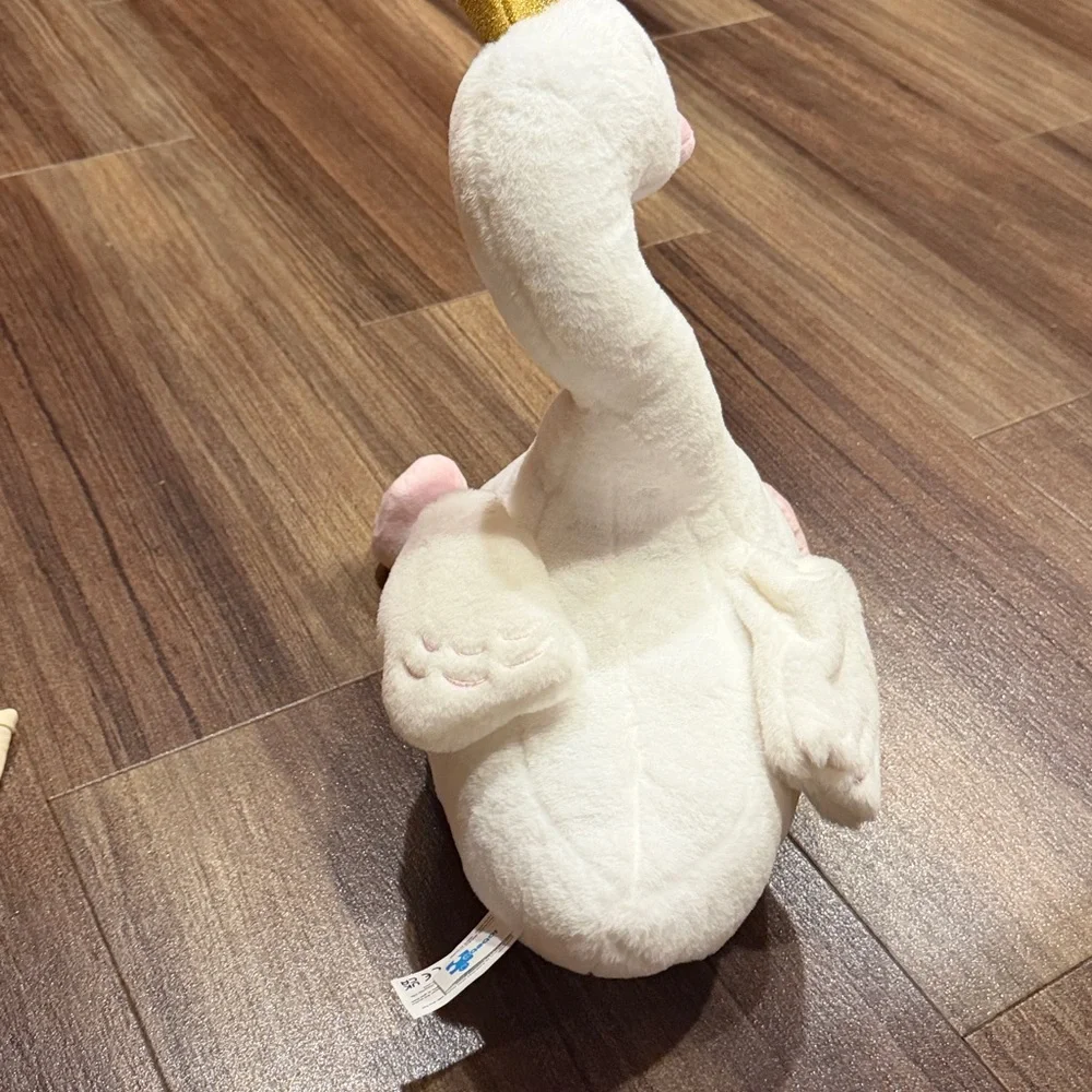 NWOT bebe Plush Bird Toy with Golden Crown - White and Pink